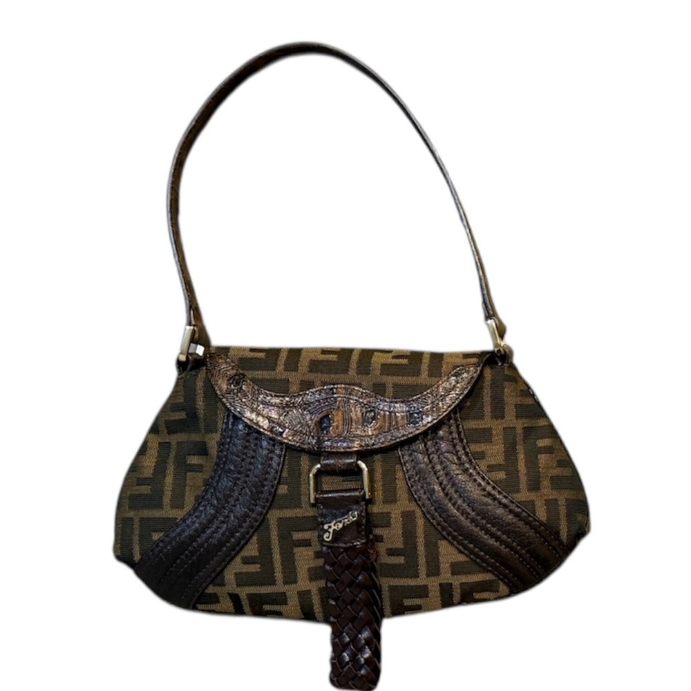 Fendi Black and Brown Shoulder Bag